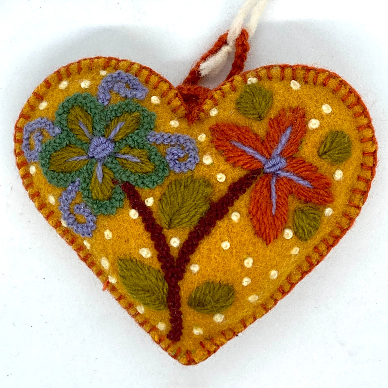 Flower Heart Felt Ornament (Autumn)