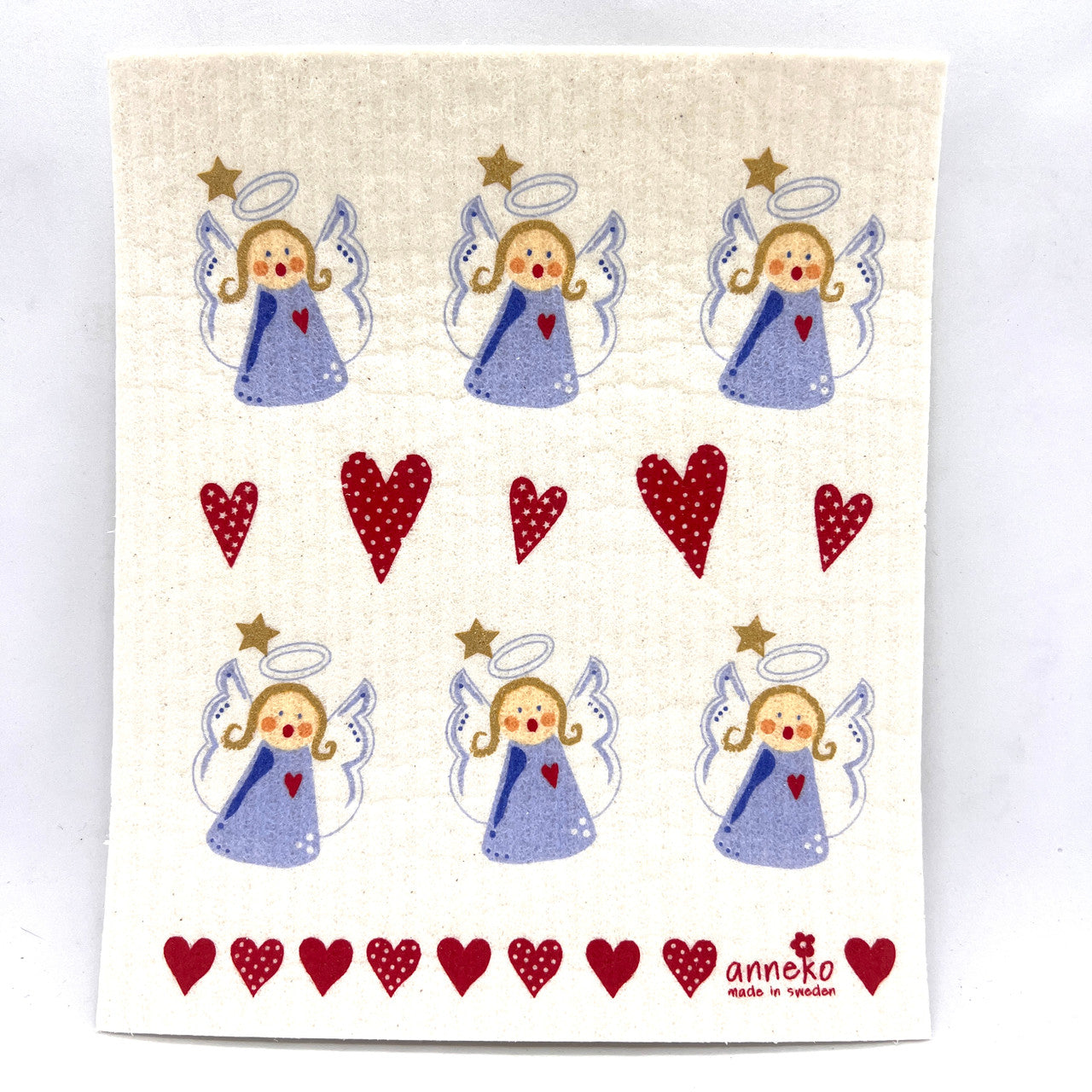 Angels and Hearts Swedish Dishcloth