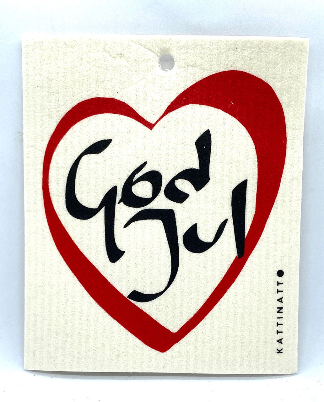 God Jul Heart Swedish Dishcloth