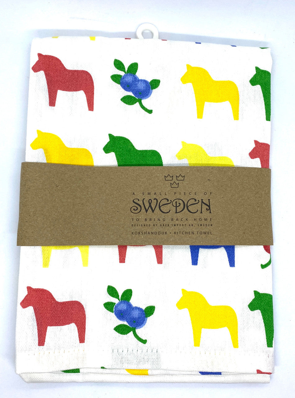 Small Piece of Sweden Dalahorse Dishtowel