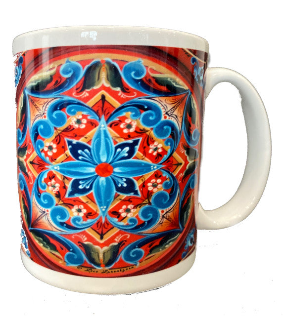 Norwegian Folk Art Sunburst Coffee Mug