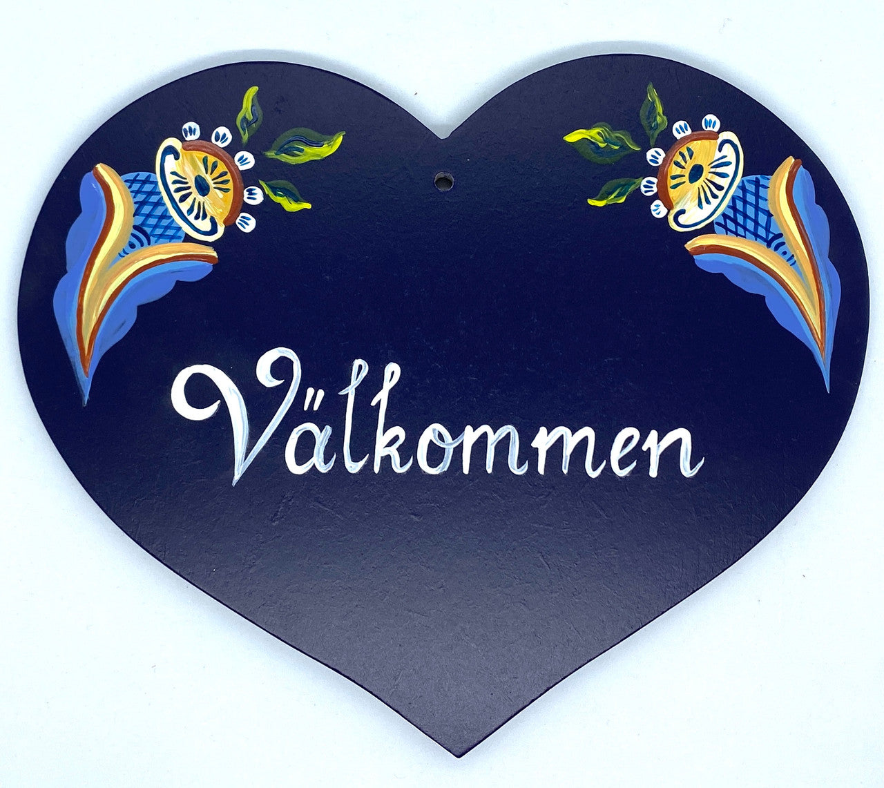 Välkommen Heart Folk Art Sign