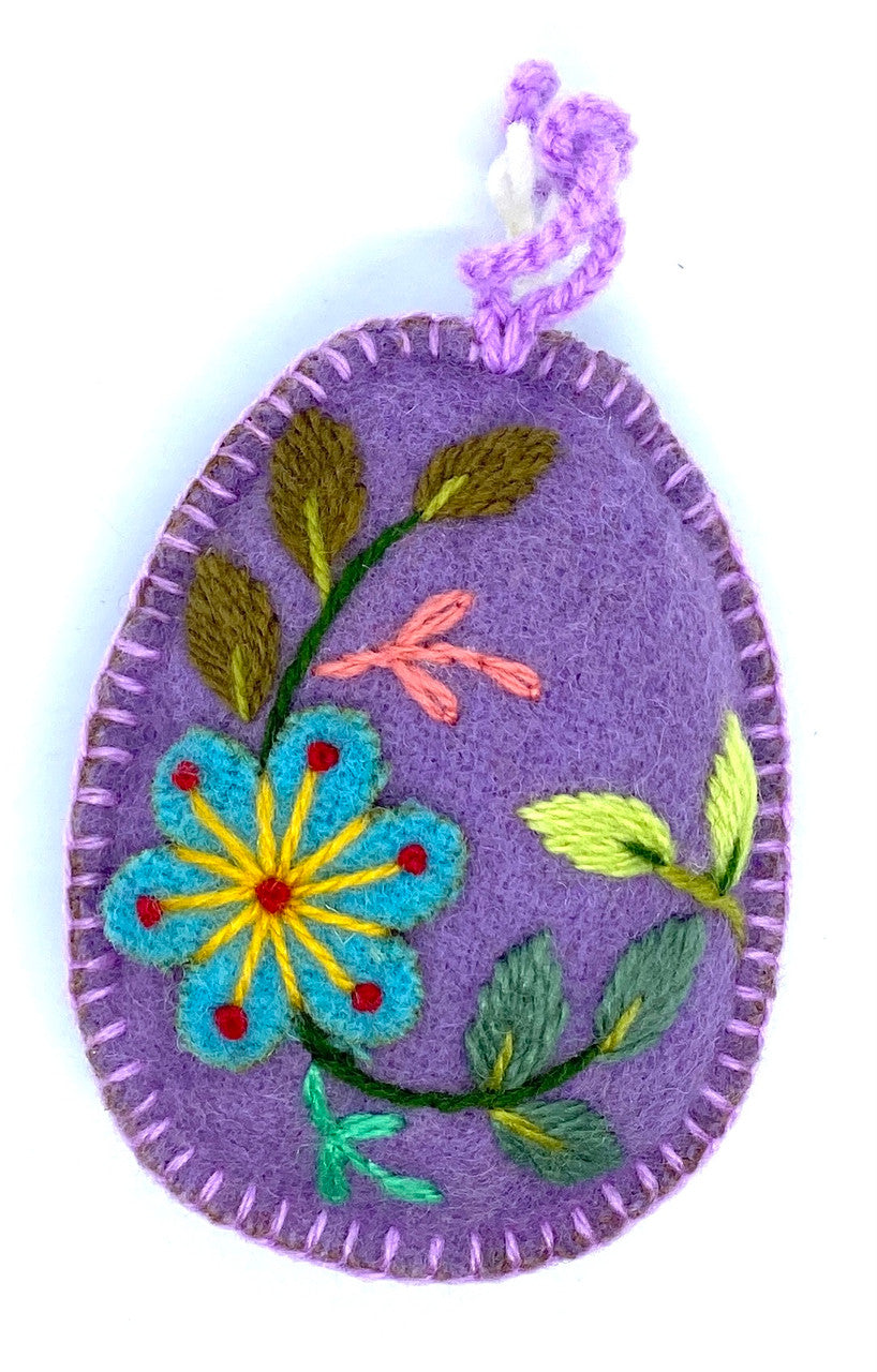 Flower Egg Felt Ornament