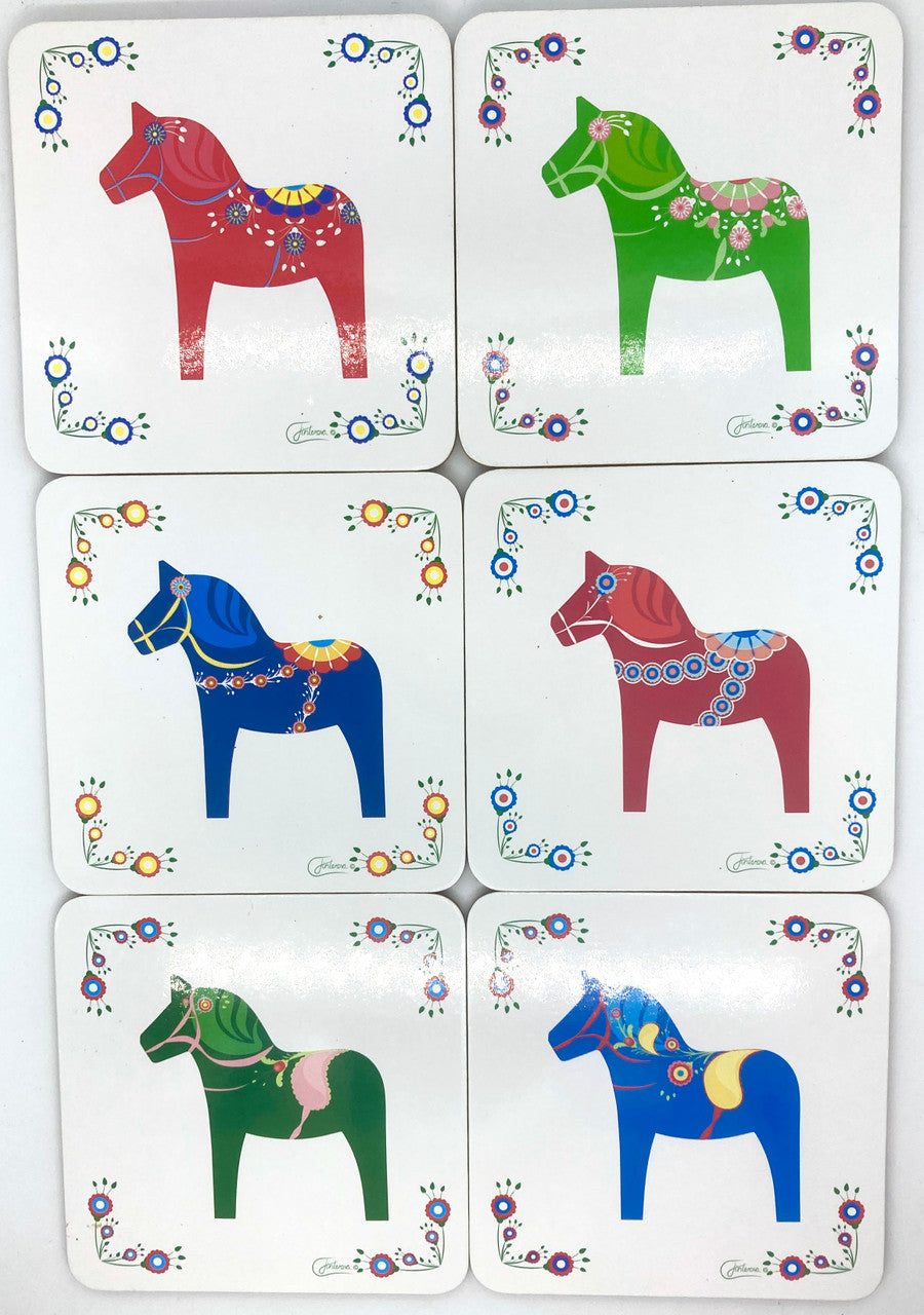 Dala Horse Variety 6-pack Coasters