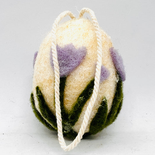 Purple Tulip Felt Egg Ornament