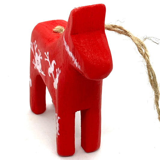 Dala Horse Ornament Red Floral