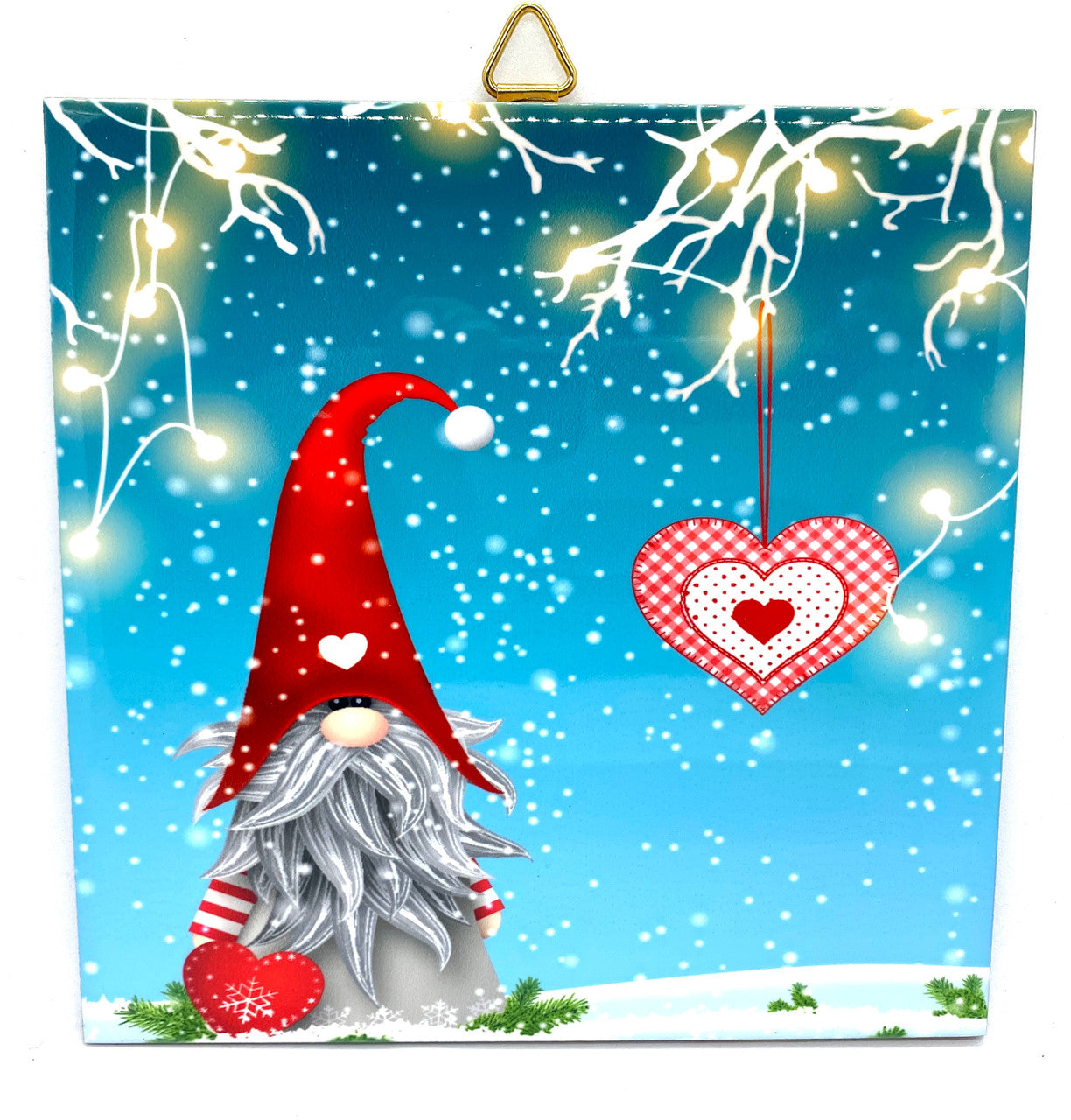 Hanging Heart Tomten Tile Trivet