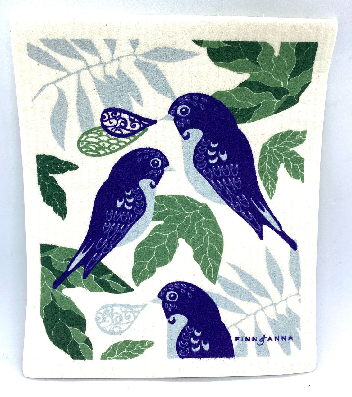 Bluebirds Swedish Dishcloth