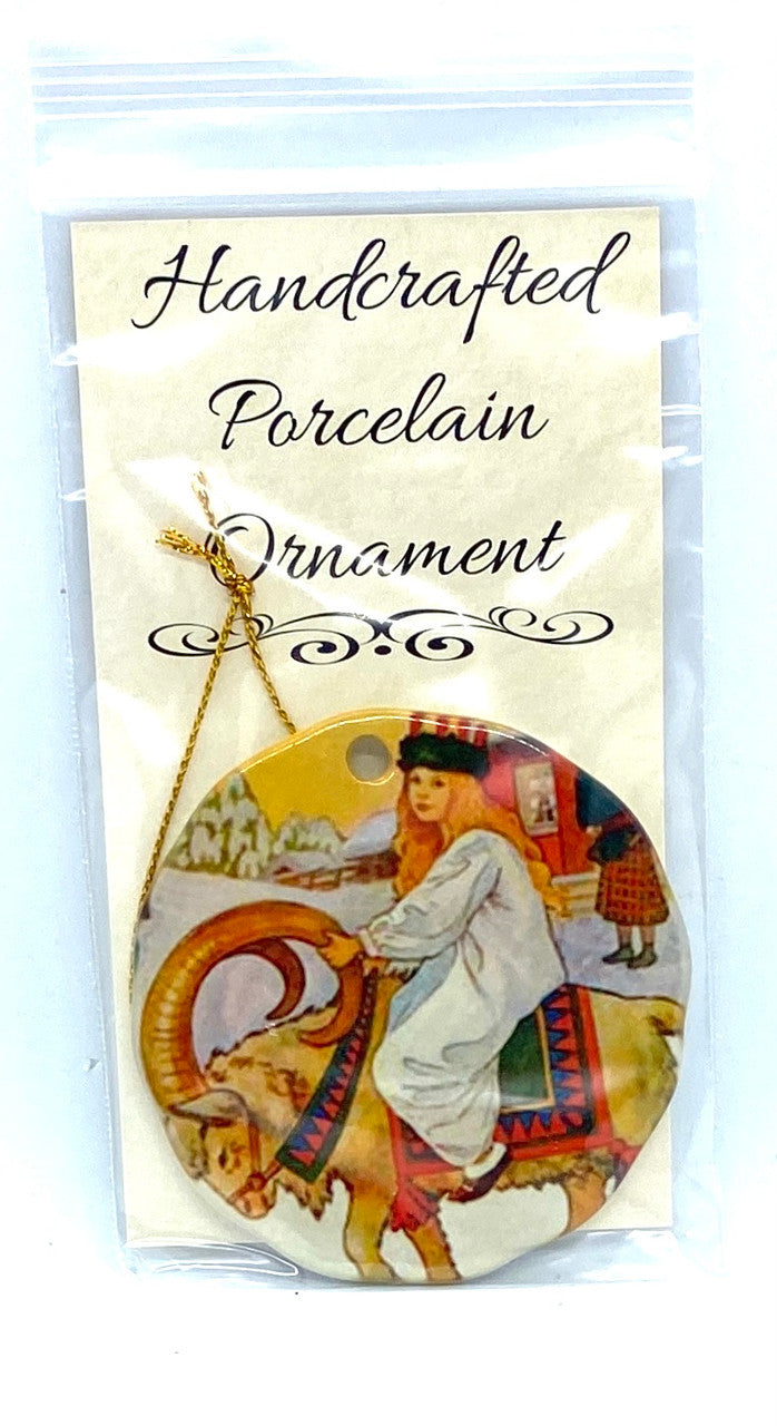 Lucia on Julbuck Folk Art Ceramic Ornament