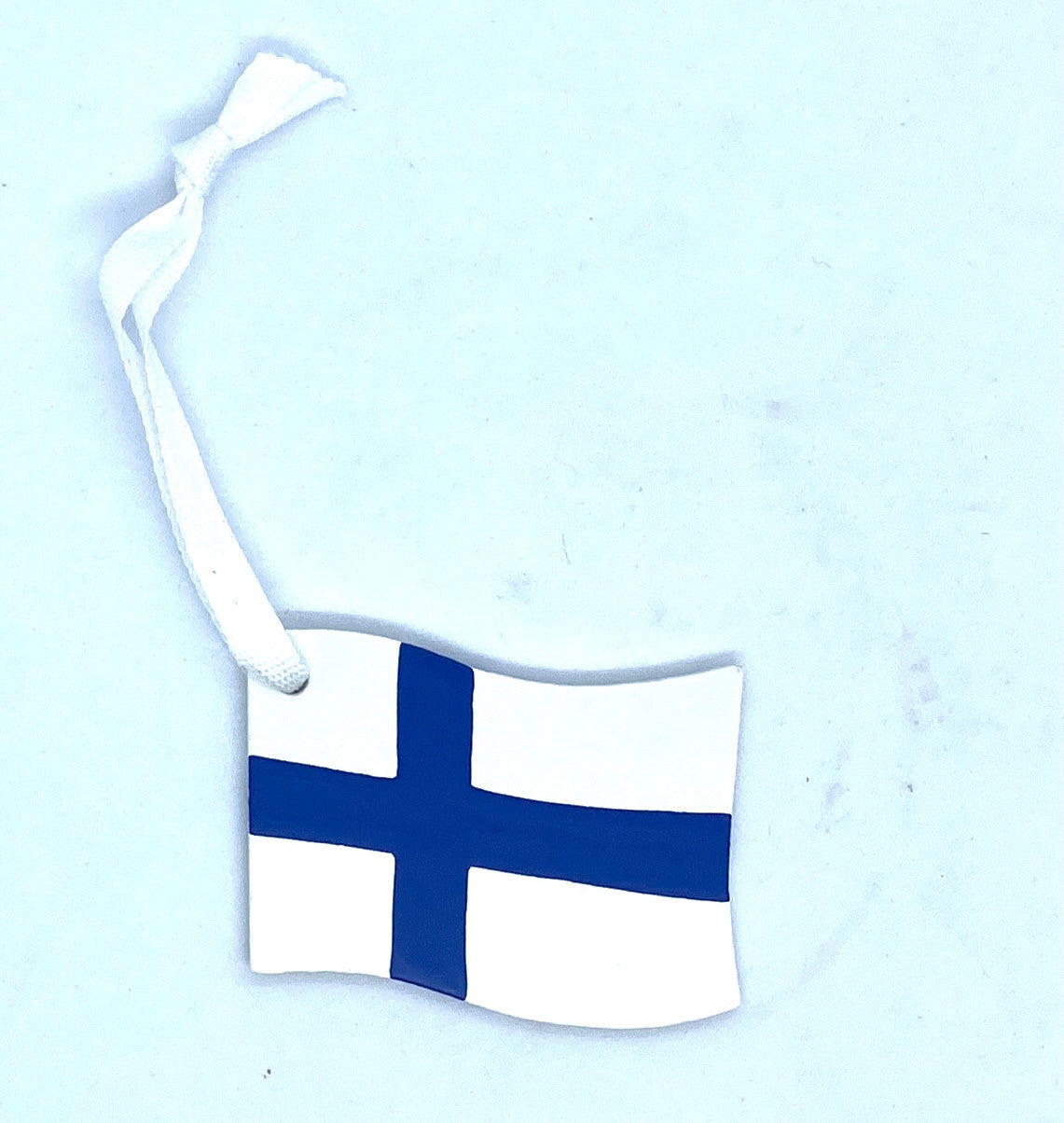 Finnish Flag Wood Ornament