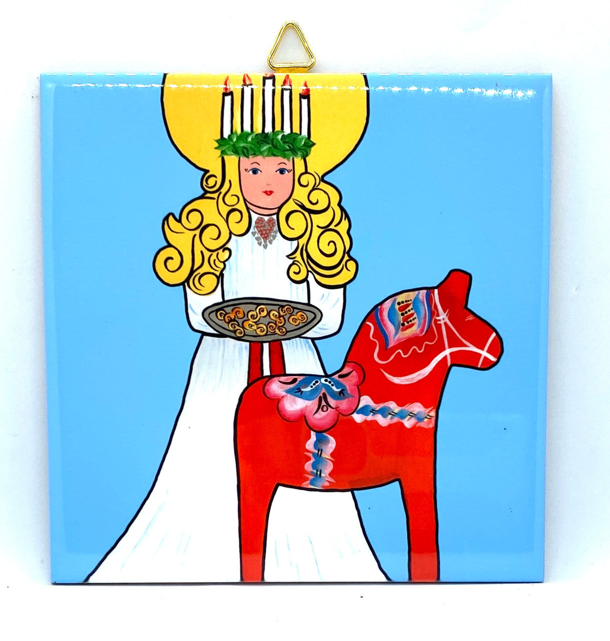 Lucia & Dala Horse Tile Trivet