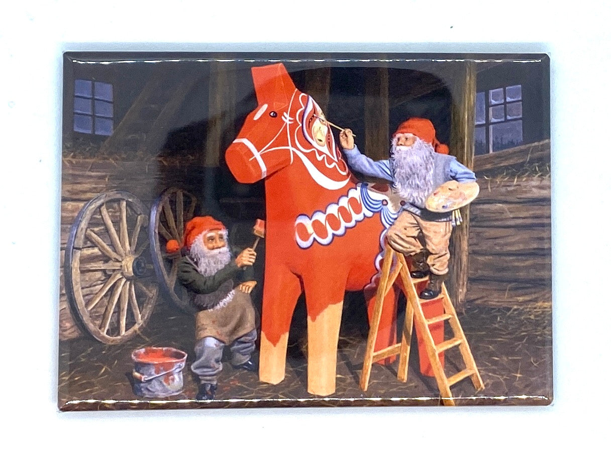 Jan Bergerlind Tomte and Horse Magnet