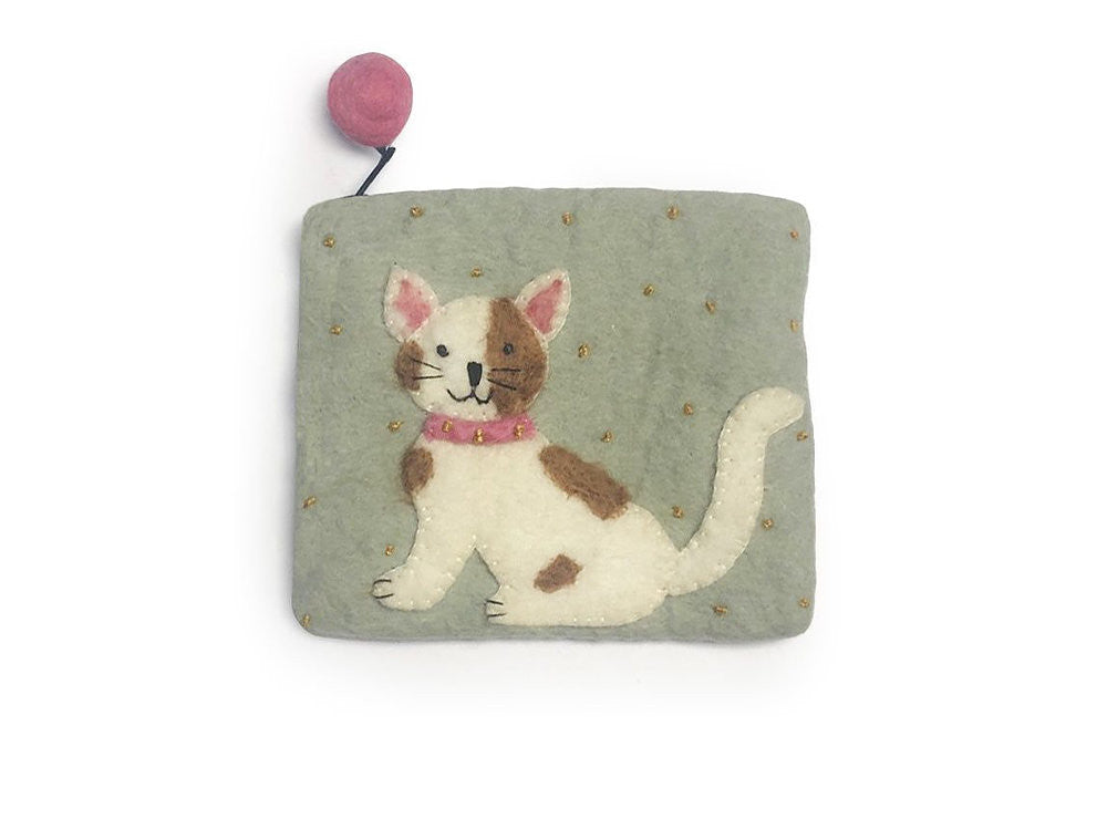 Sitting Cat Felted Purse