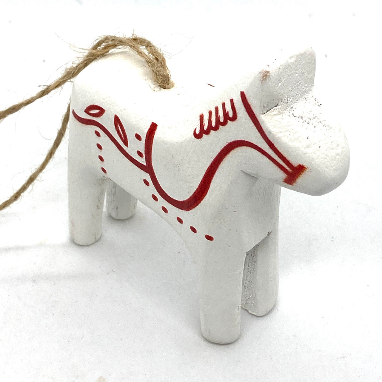 Dala Horse Ornament (white)