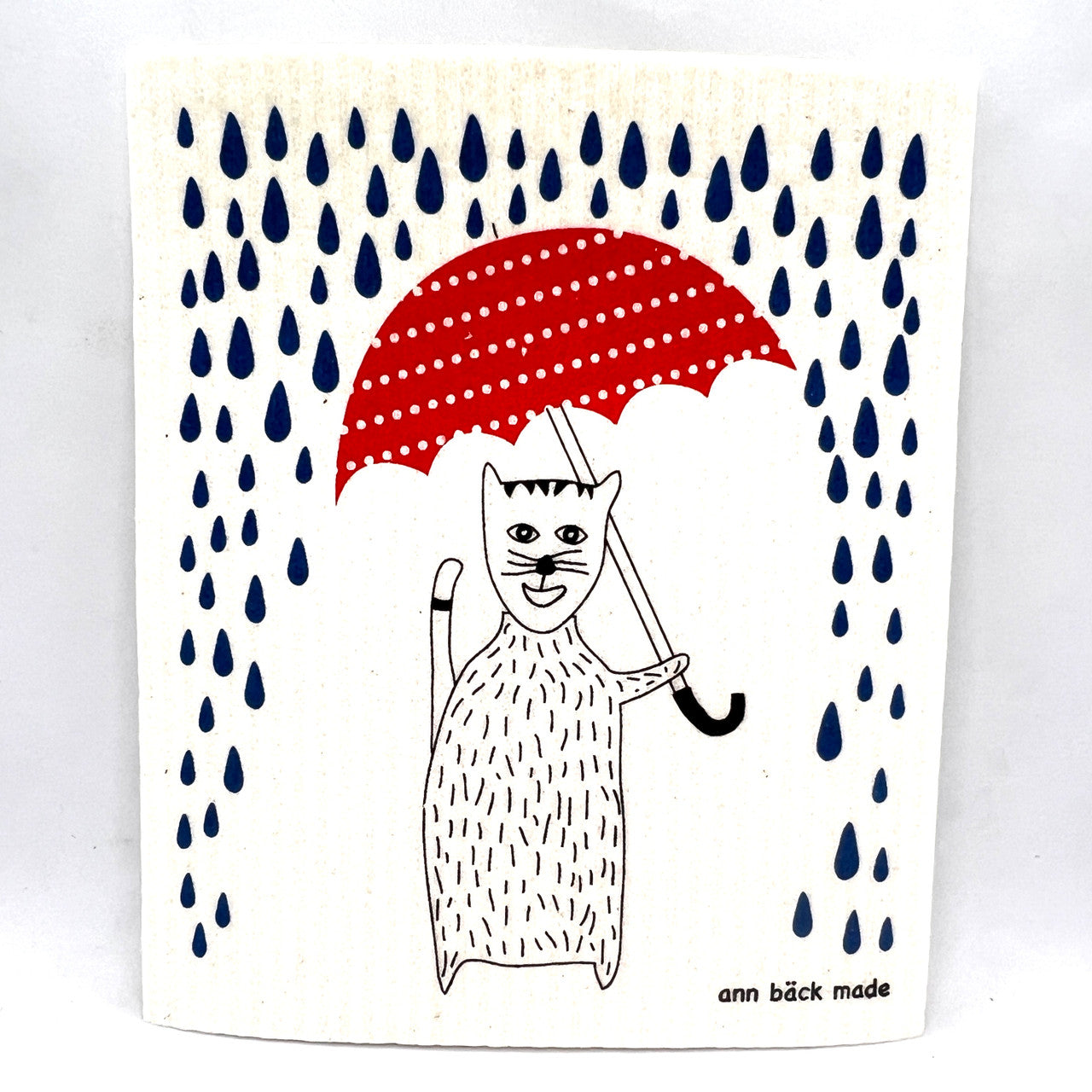 Happy Cat Swedish Dishcloth