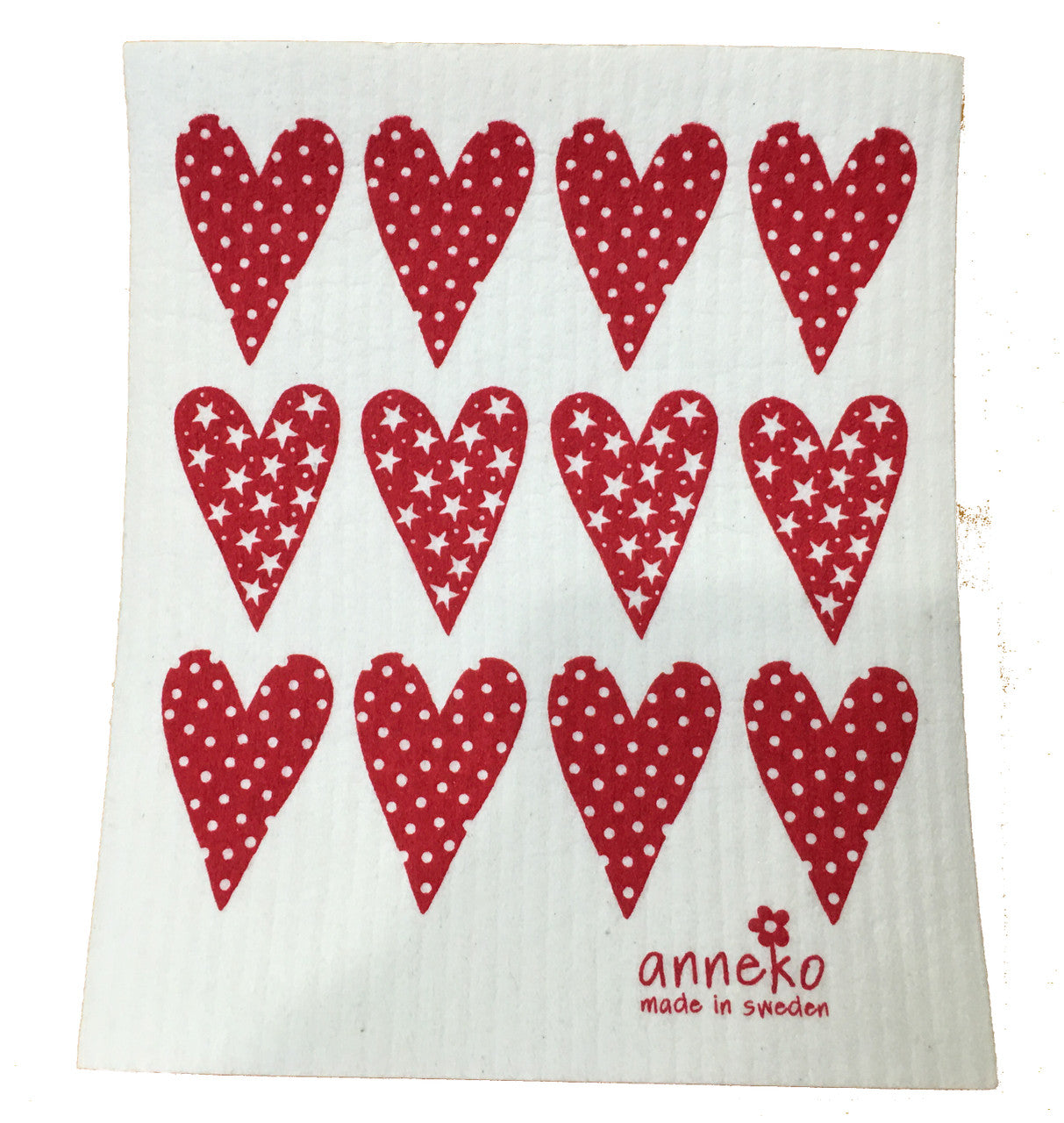 Red Hearts Swedish Dishcloth