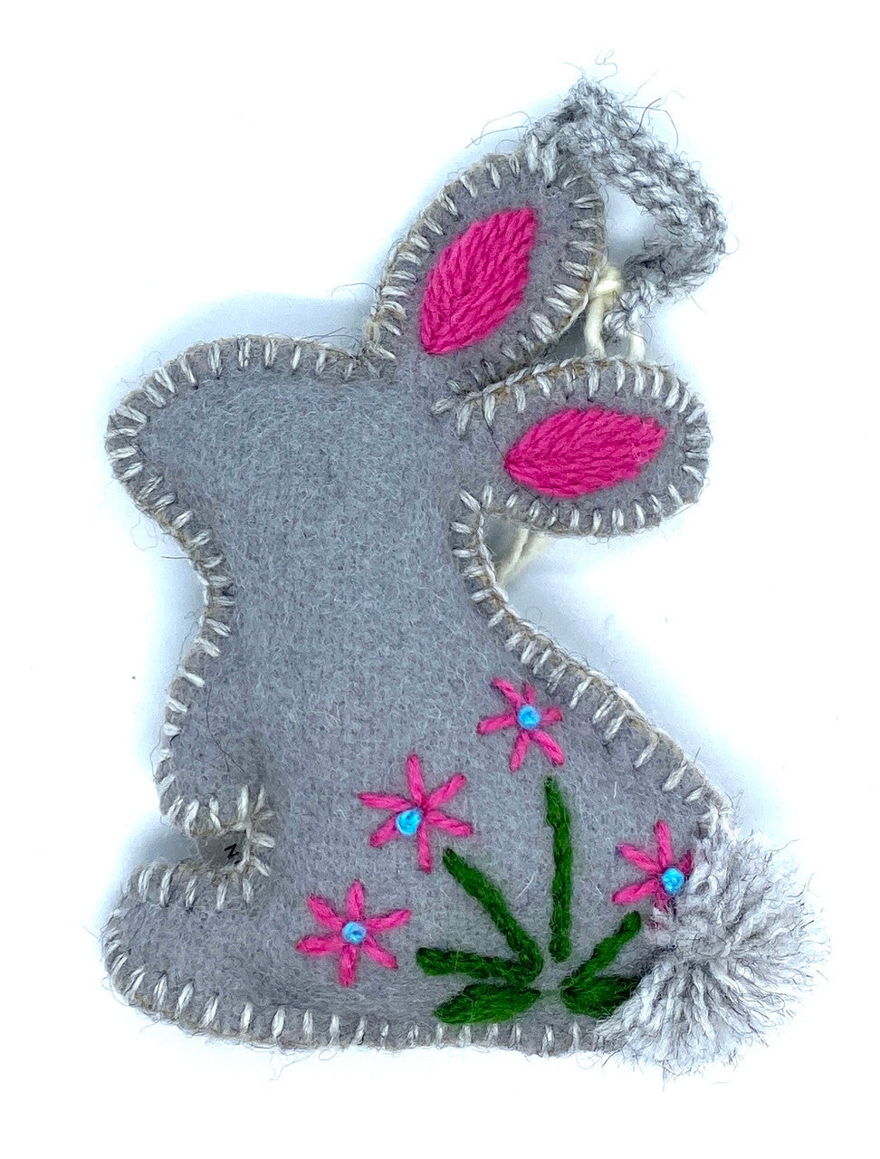 Gray Bunny Felt Ornament