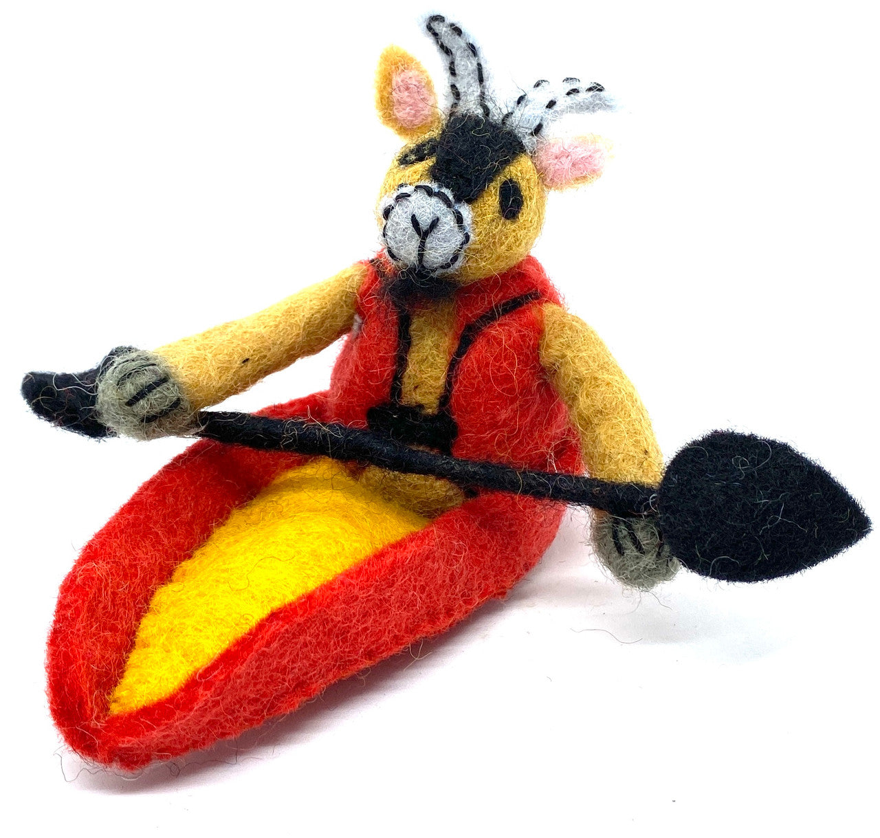 Kayaking Goat Felt Ornament