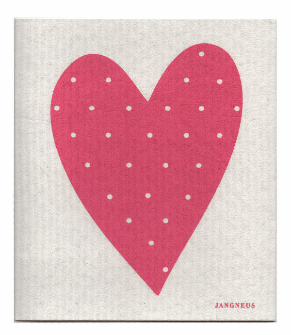 Pink Heart Swedish Dishcloth