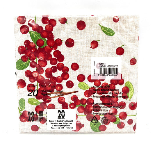Lingonberry Dinner Napkins (beige)