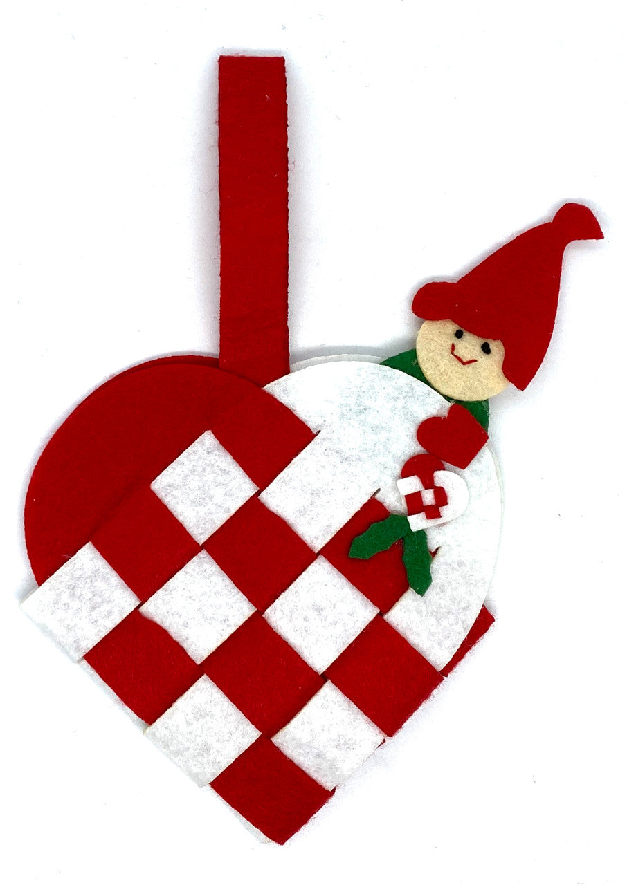 Felt Woven Heart Basket 4 Pack