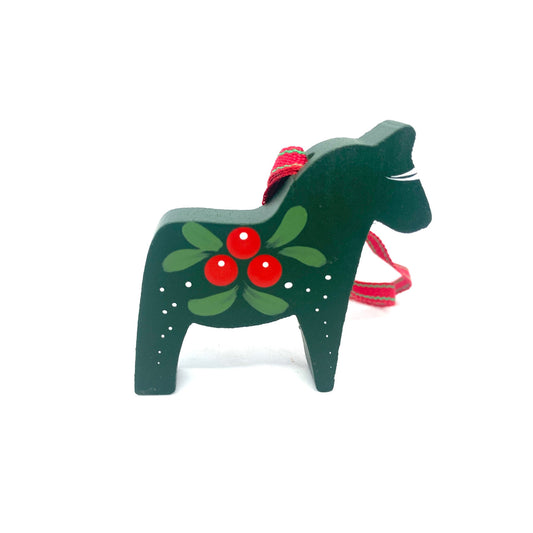 Green Dalahorse Wood Ornament
