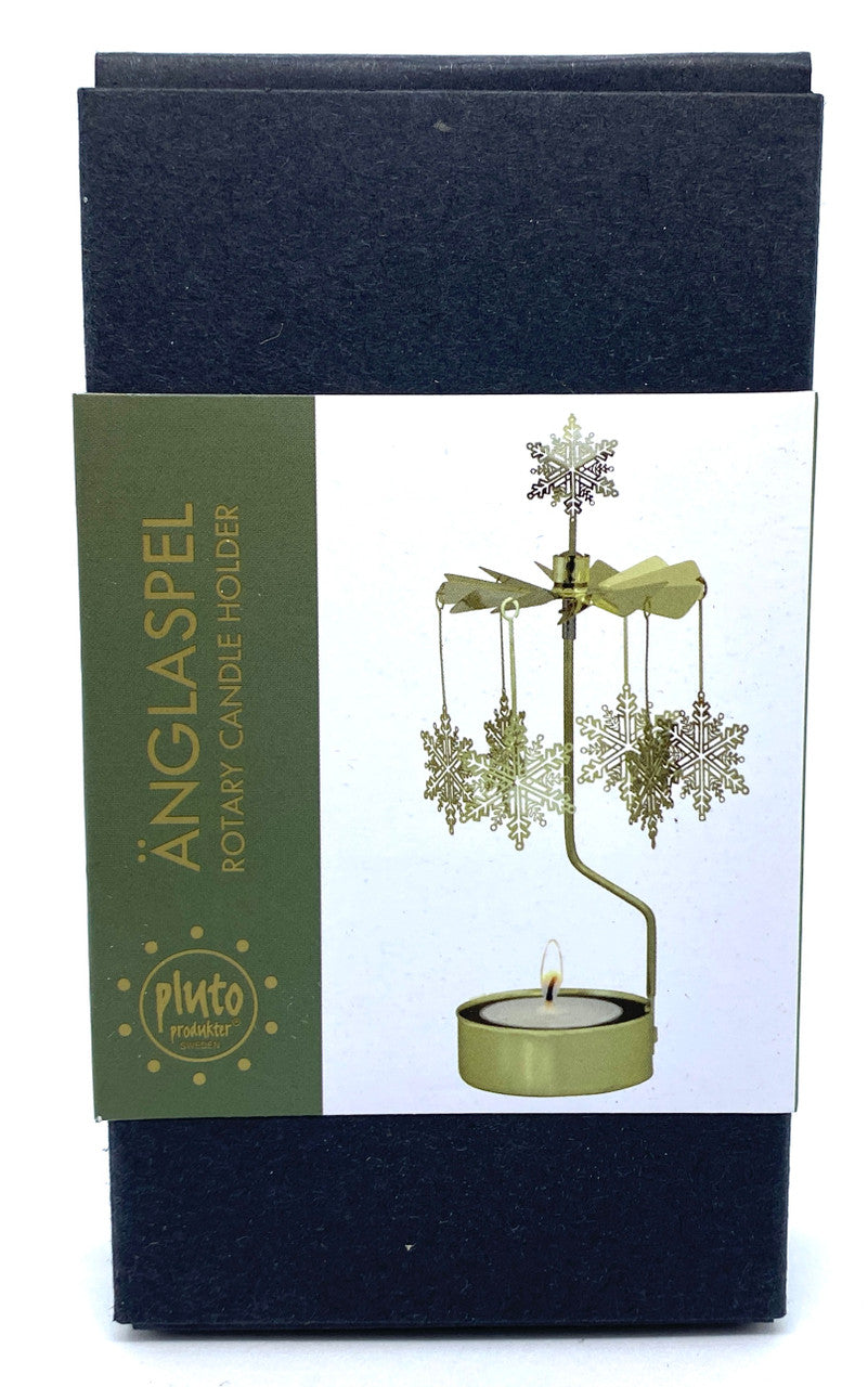 Gold Snowflake Rotary Candle Holder