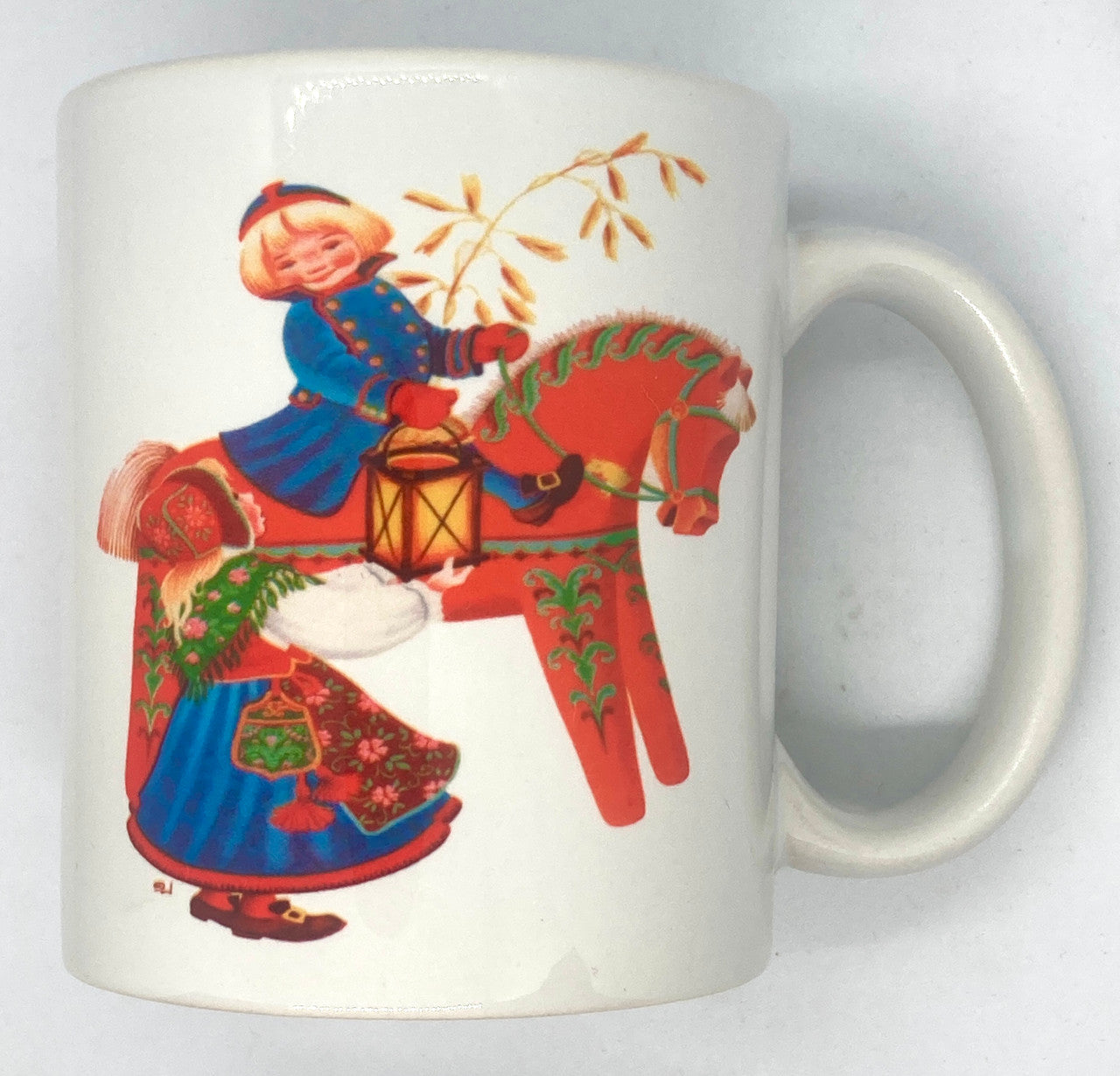 Boy, Girl and Their Dala Horse Mug