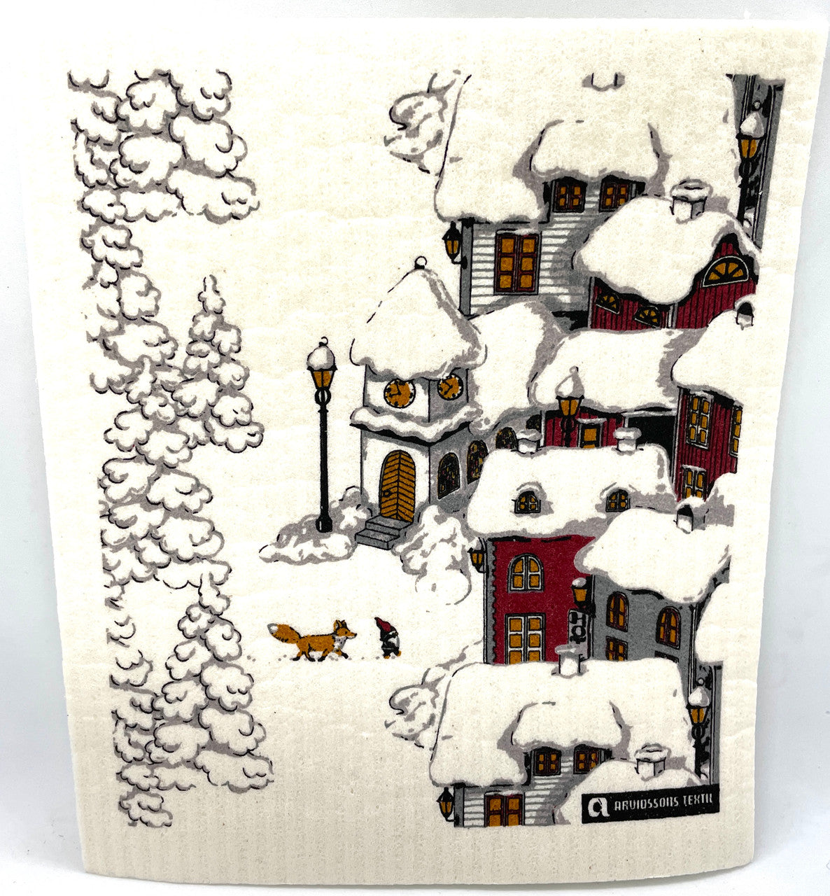 Tomten Village Swedish Dishcloth