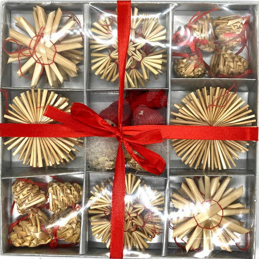 Swedish Straw Ornaments 36 pc