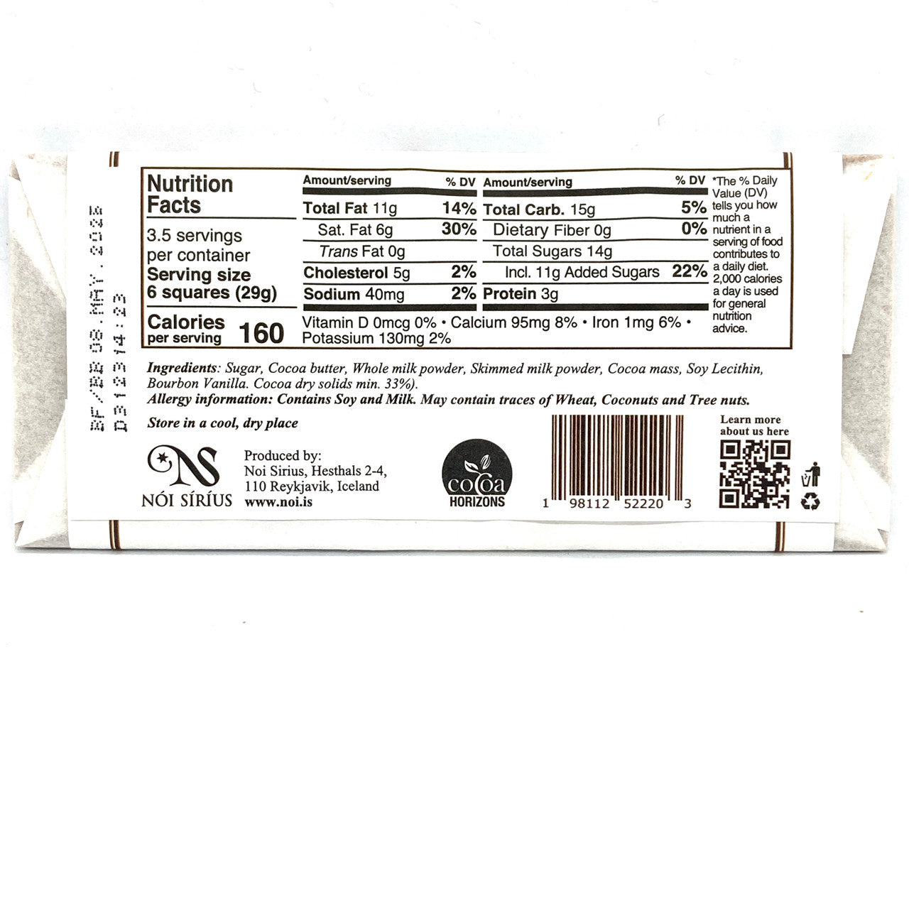 Icelandic Milk Chocolate Bar 100g