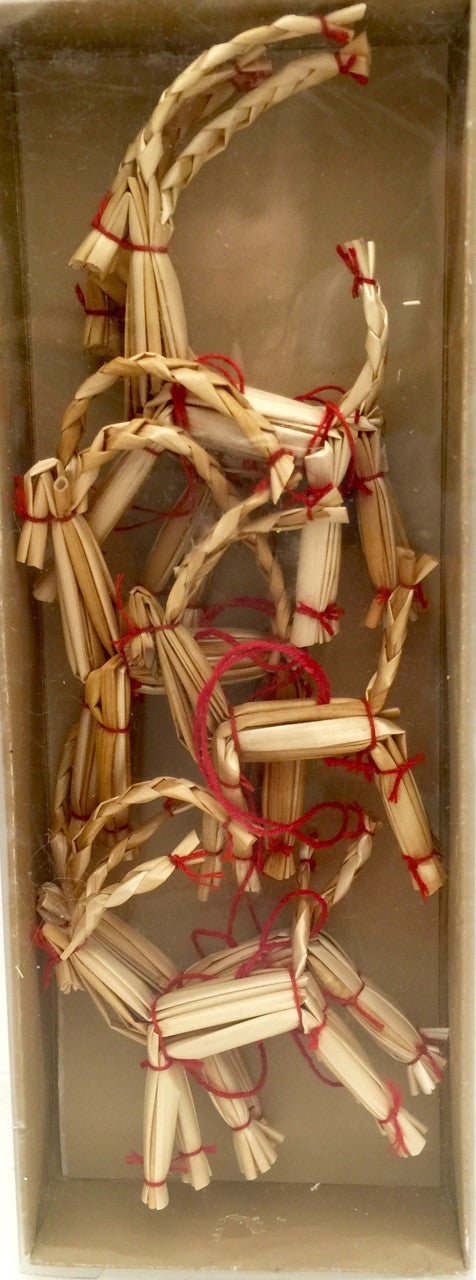 6 piece Swedish Straw Goat Ornaments