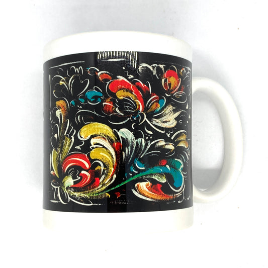 Lise Lorentzen Black Rosemaling Mug