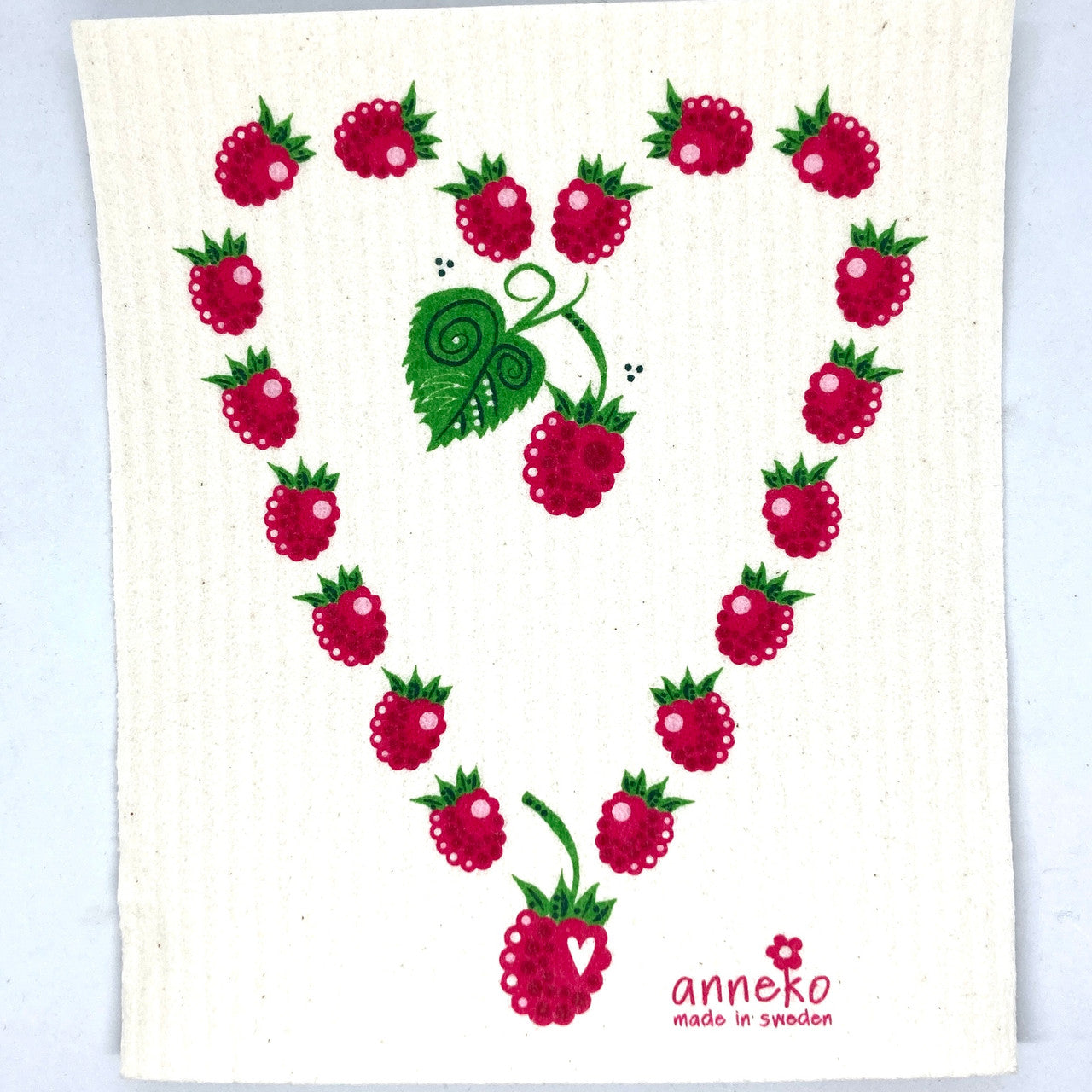 Raspberry Heart Swedish Dishcloth