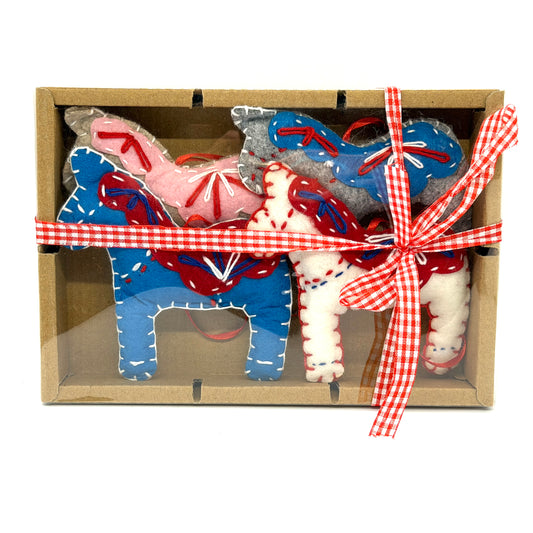 Multi-colored Dala Horse Ornaments