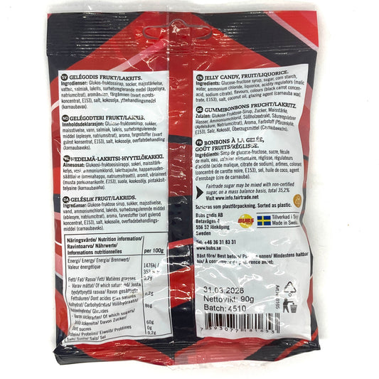 Bubs Raspberry Licorice Skulls Candy