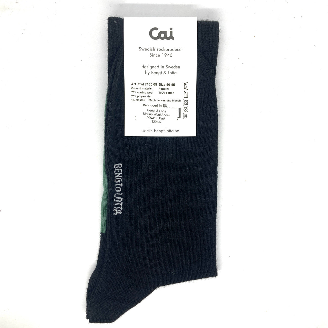 Bengt & Lotta "Owl" Socks (Black)