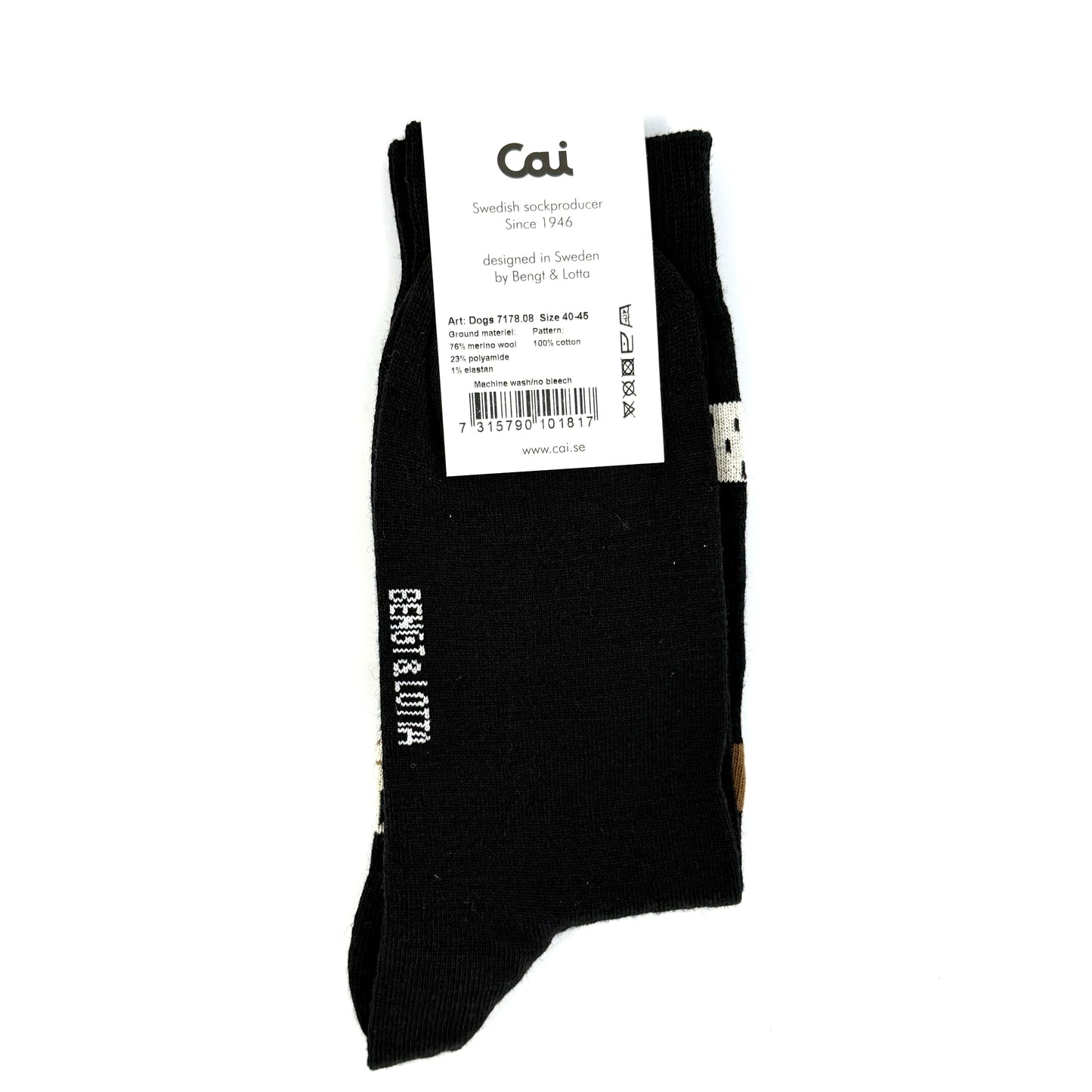Bengt & Lotta "Dogs" Socks (Black)