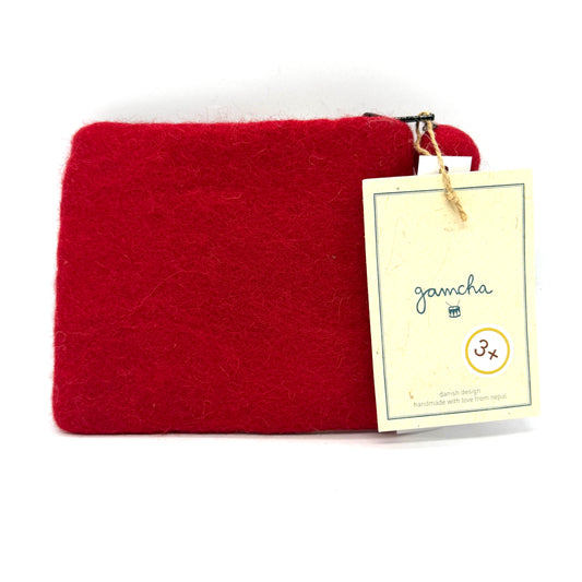 Danish Flag Felted Coin Purse