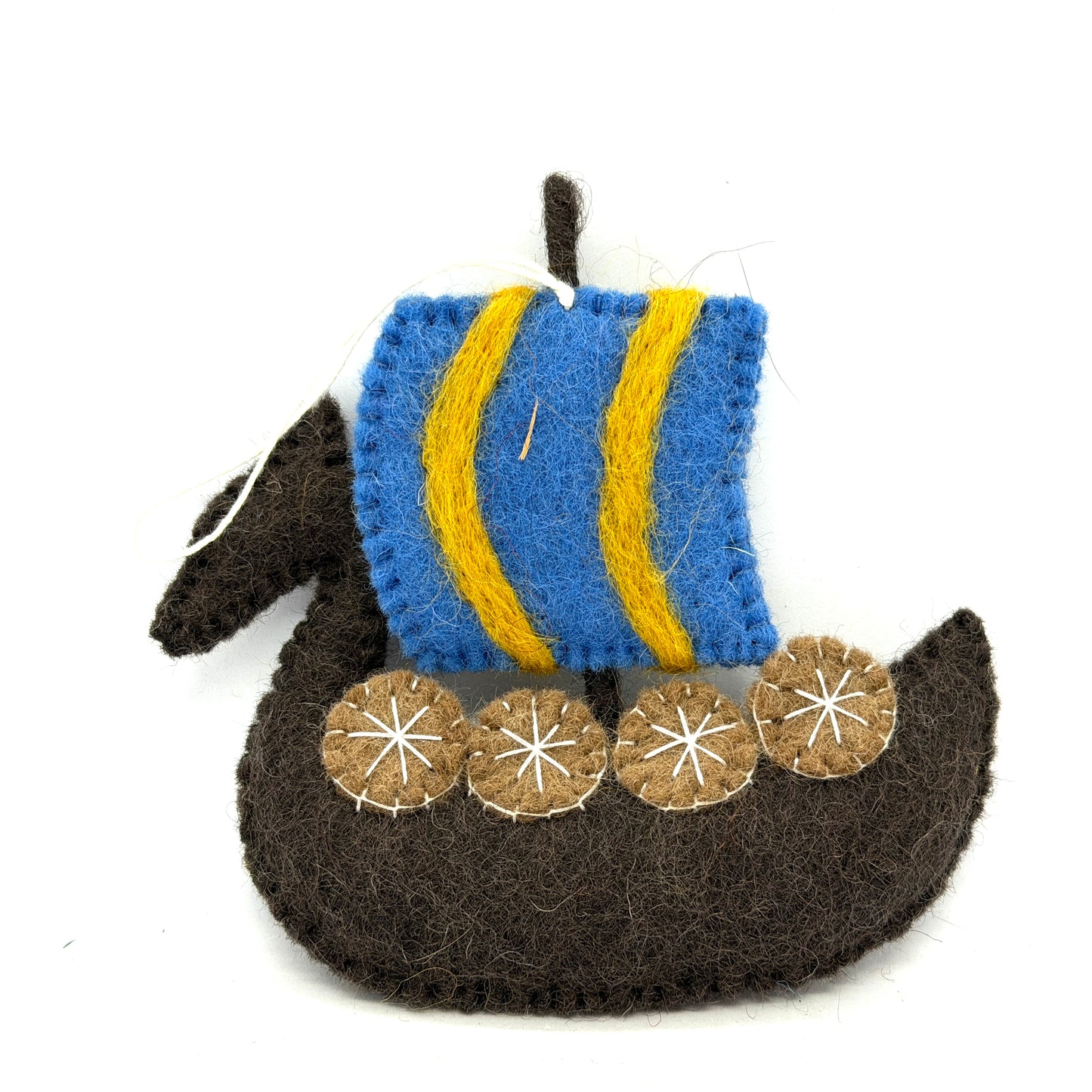 Swedish Flag Viking Ship Felt Ornament