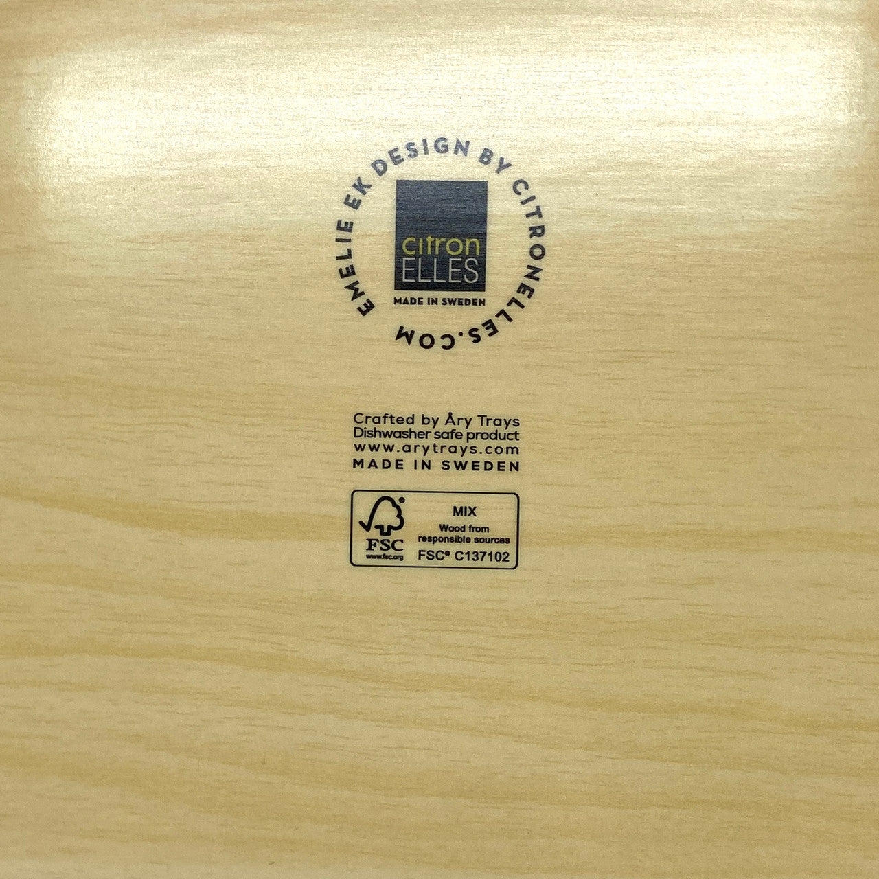 Black Summerburst Birch Serving Tray (back)