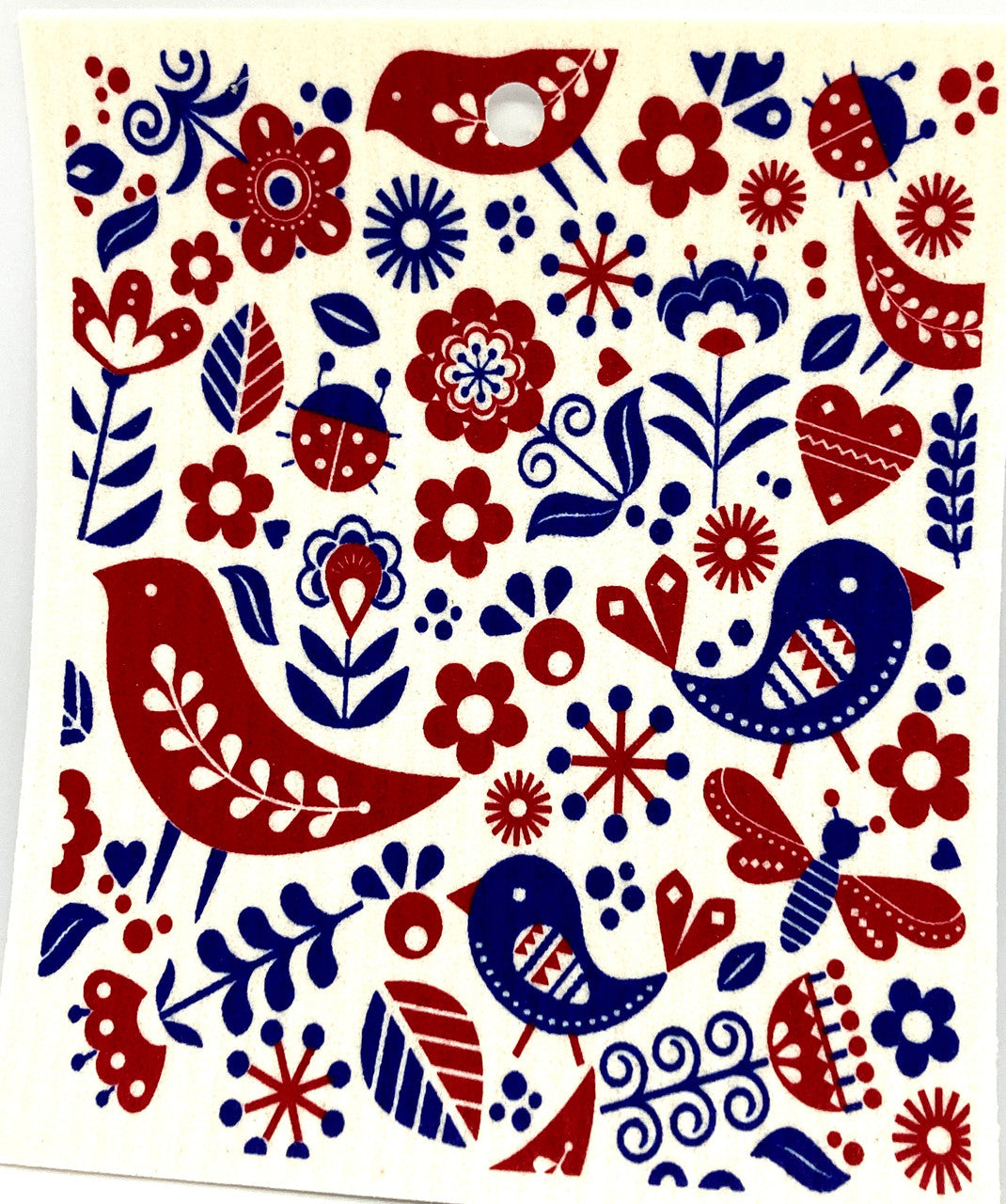 Birds, Bugs & Flowers Swedish Dishcloth