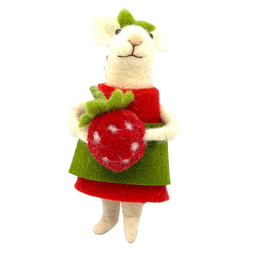 Strawberry Mouse Ornament