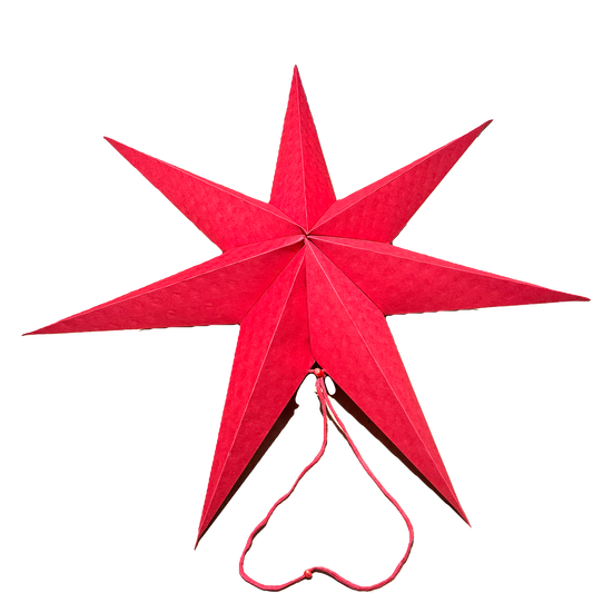 Cloud Paper Star Window Hanging (red)