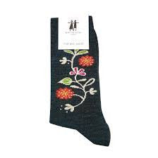 Bengt & Lotta Bloom Socks (charcoal)