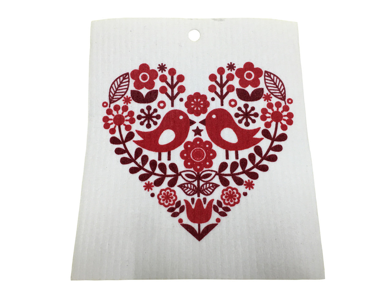 Hearts & Love Birds Swedish Dishcloth