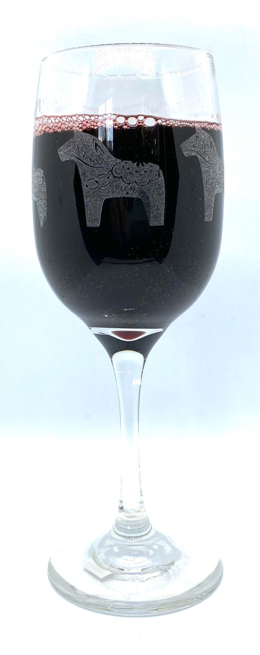 Dala Horse Wine Glass