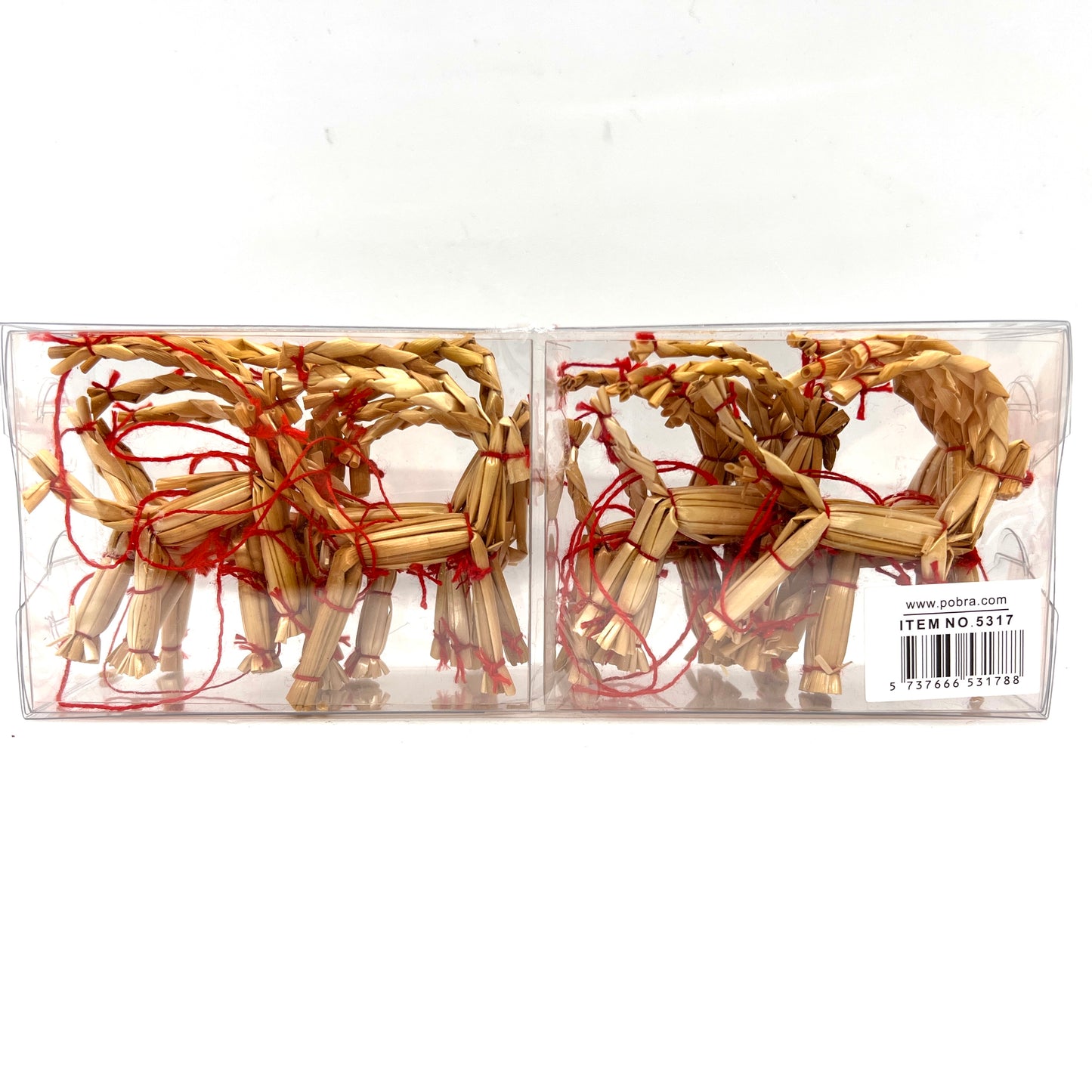 Swedish Straw Goat Ornament Set (12 pack)