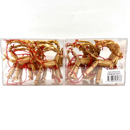 Swedish Straw Goat Ornament Set (12 pack)