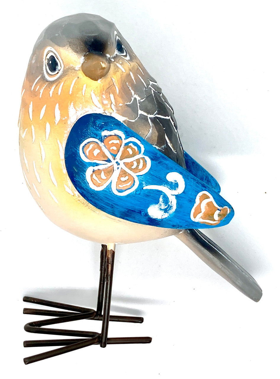 Resin Standing Bird (Blue Wings)